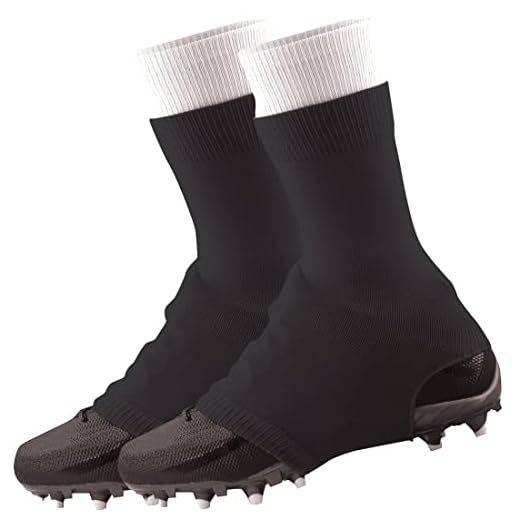 TCK Football Spat Cleat Covers (Black, Large)