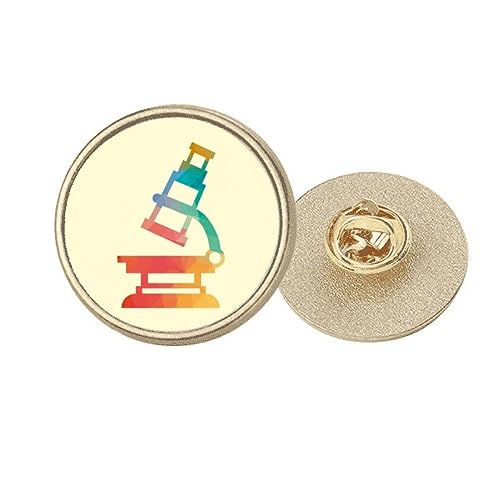 Broche microscope en métal doré une idée cadeau originale pour scientifique