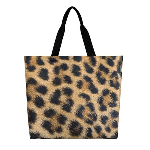 Sac fourre-tout léopard grand format pour voyage et courses écoresponsable