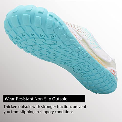 Womens And Mens Water Shoes Thicken Soles Cozy Breathable Barefoot Athletic Aqua Shoes For Beach Swim Pool Diving Hiking Water Sports 8.5 Women/7.5 Men #TOP4
