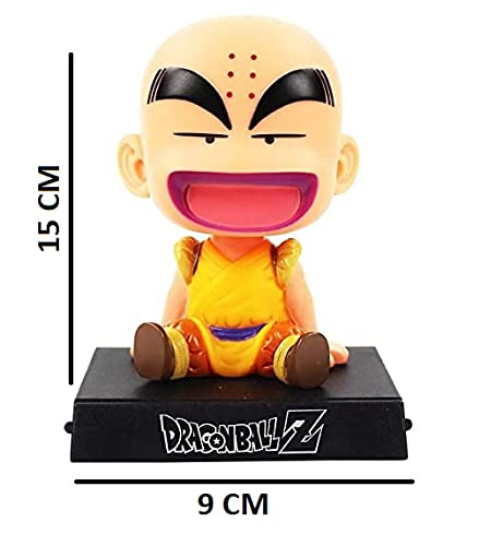 Image of AUGEN Super Hero Krillin Action Figure Limited Edition DBZ Bobblehead with Mobile Holder for Car Dashboard, Office Desk & Study Table (Pack of 1)