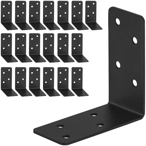 Amazon.com: 20Pcs Black Angle Bracket 2"x2"x2", Stainless Steel L ...