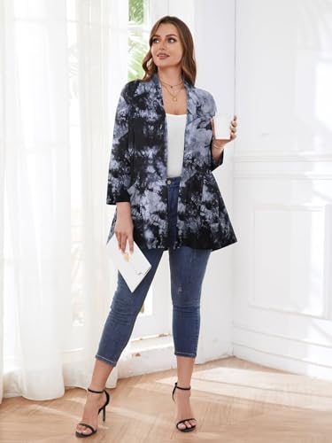 Image of BELAROI Plus Size Lightweight Cardigan Sweaters for Women Casual Open Front 3 /4 Sleeve Cover Up