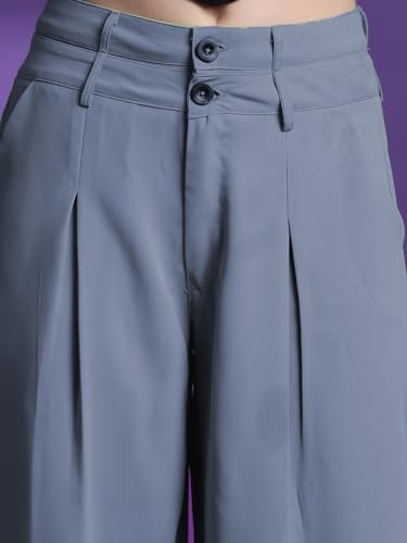 Image of KOTTY Women's High Rise Cotton Blend Straight Fit Trouser