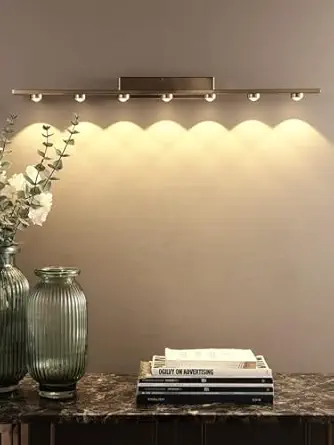 Glowave Luxurios Golden Finish 7 LED Mirror/Vanity/Bathroom/Picture/Dressing Wall Light - Warm White (7 LED)