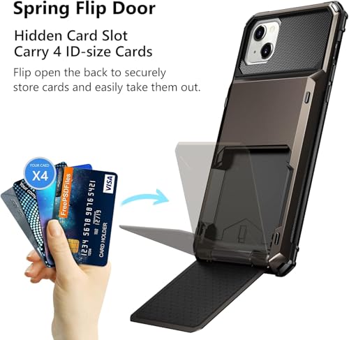 Draamvol for iPhone 16 Phone Case with Card Holder Slots Armor Shockproof Flip Wallet Case Hard PU Back Soft TPU Inner Bumper Cover for iPhone 16 Case - Image 2