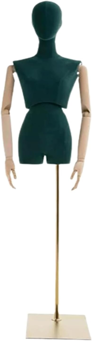 POCHY Fashion Mannequin Adjustable Mannequin Body Sturdy Female Mannequin Torso Square Base Retail Half Body Manikin Window Display Mannequins Portable