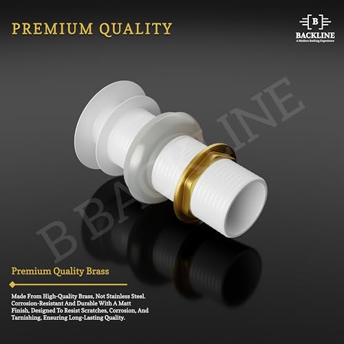 Image of B Backline Brass 5-Inch Pop up Waste Coupling for Wash Basin | 32 MM Full Thread Waste Coupling For Basin (White Matt, 5-INCH)