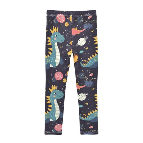 Wusikd Cute Dinosaur Girls' Leggings Toddler Doodles Space Kids Yoga Pants Dance Active Tights 4T2