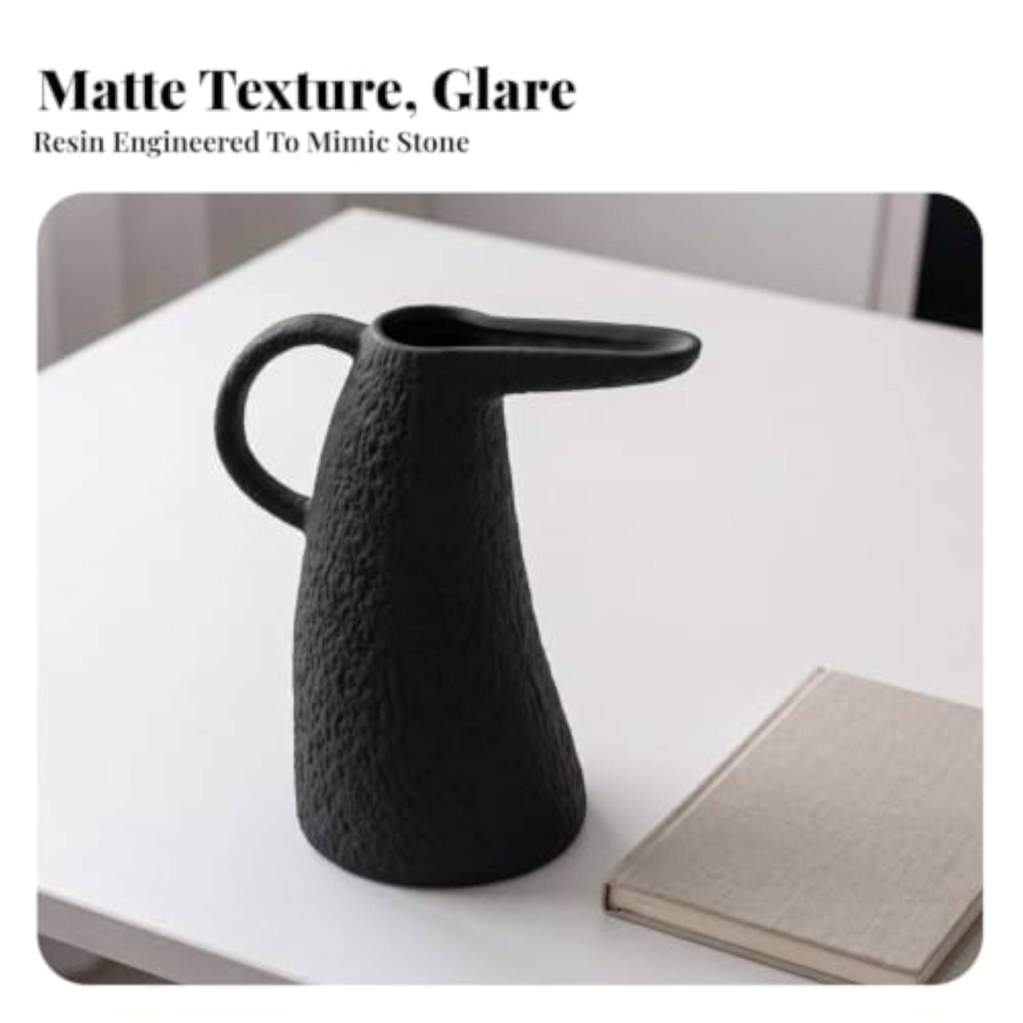 Textured Resin Decorative Pitcher with Handle