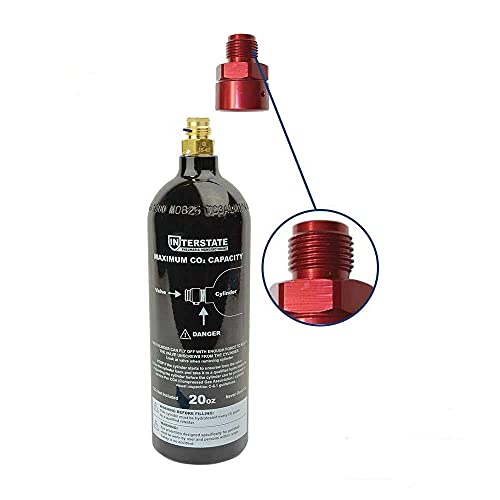 Interstate Pneumatics WRCO2-FKIT2 20 Oz. CO2 Pin Valve Cylinder Tank Paintball with CO2 Disposable Mini Cartridge Conversion Adapter