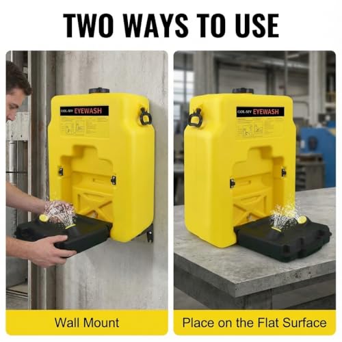 Image of 14 Gallon OSHA Approved Eyewash Stations - Portable Emergency Eye Wash Stations Wall Mounted,First Aid Eyewash Station Unit,Lasting for 15 Minute(53L)