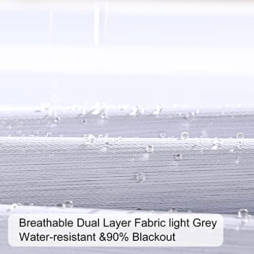 Image of Persilux Blackout Cordless Zebra Blinds for Windows (71 inch W x 72 inch H, Light Grey) with Upgraded Cassette Light Filtering Dual Layers Sheer Shades Thermal Insulated Window Shades for Home and Office