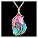 HONGYAN 1 pcs Cristal Naturel irrégulier coloré Pierre Rainbow Pierre Quartz plaqué Or Pendentif Femme Femme Bijoux Cadeau (Color : A-Random Color)
