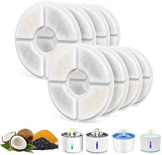 SAMANIJA 8-Pack Cat Water Fountain Filters for 81oz/2.4L Automatic Pet Fountain Filter Replacement Activated Carbon Filters