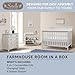 Sorelle Furniture Farmhouse 3-Piece Nursery Set with 4-in-1 Convertible Crib, 4-Drawer Dresser, and Changing Table with Shelves, Baby Furniture Made of Wood, Non-Toxic Finish-Weathered White