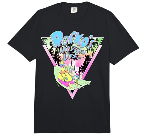 Rocko's Modern Life Tanning Retro Palm Trees Graphic T-Shirt Comfort Colors Adult Heavyweight T-Shirt