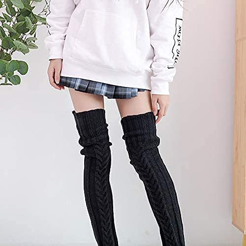 SherryDC Women's Cable Knit Thigh High Socks Winter Boot Stockings Extra Long Over Knee High Leg Warmers3