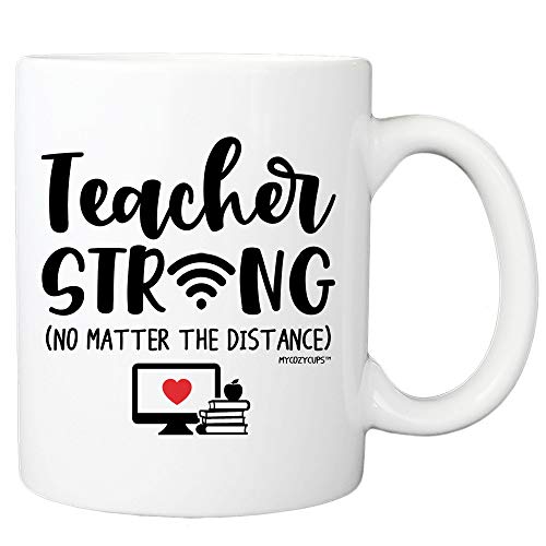 Back to School Teacher Strong Coffee Mug - 11oz Cup for School Teaching Professor Novelty Classroom Decoration ElementaryMiddle Virtual Online Classes