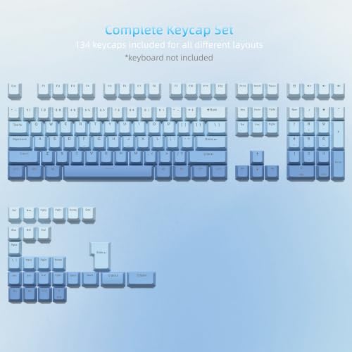 Image of Womier Shine Through Keycaps, Blue PBT Keycaps