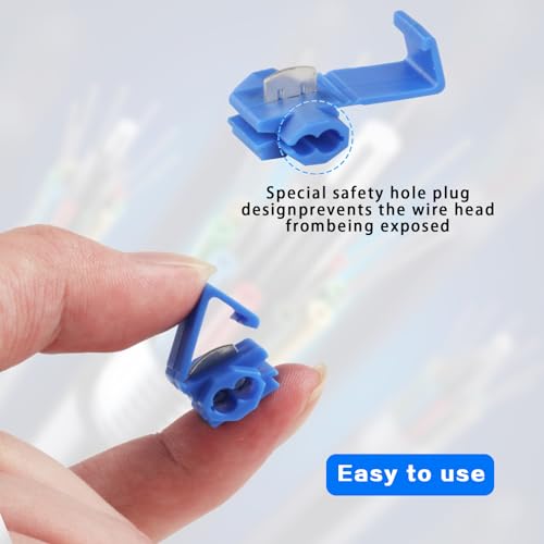 Aoyfuwell 50 Stück Abzweigverbinder Set, Kfz Stromdieb Kfz Stromdiebe, Schnellverbinder, Kabeldieb Kabelabzweiger Quickverbinder, Schnellabzweiger Klemmverbinder Kabelstecker - Rot, Blau