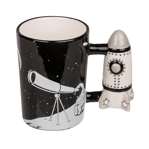 Out of the blue KG Astronauten - Taza de cerámica con mango de cohete, color blanco y negro | Ya disponible en tu tienda friki favorita! En mundofriki.es! Out of the blue KG Astronauten - Taza de cerámica con mango de cohete, color blanco y negro | Ya disponible en tu tienda friki favorita! En mundofriki.es!
