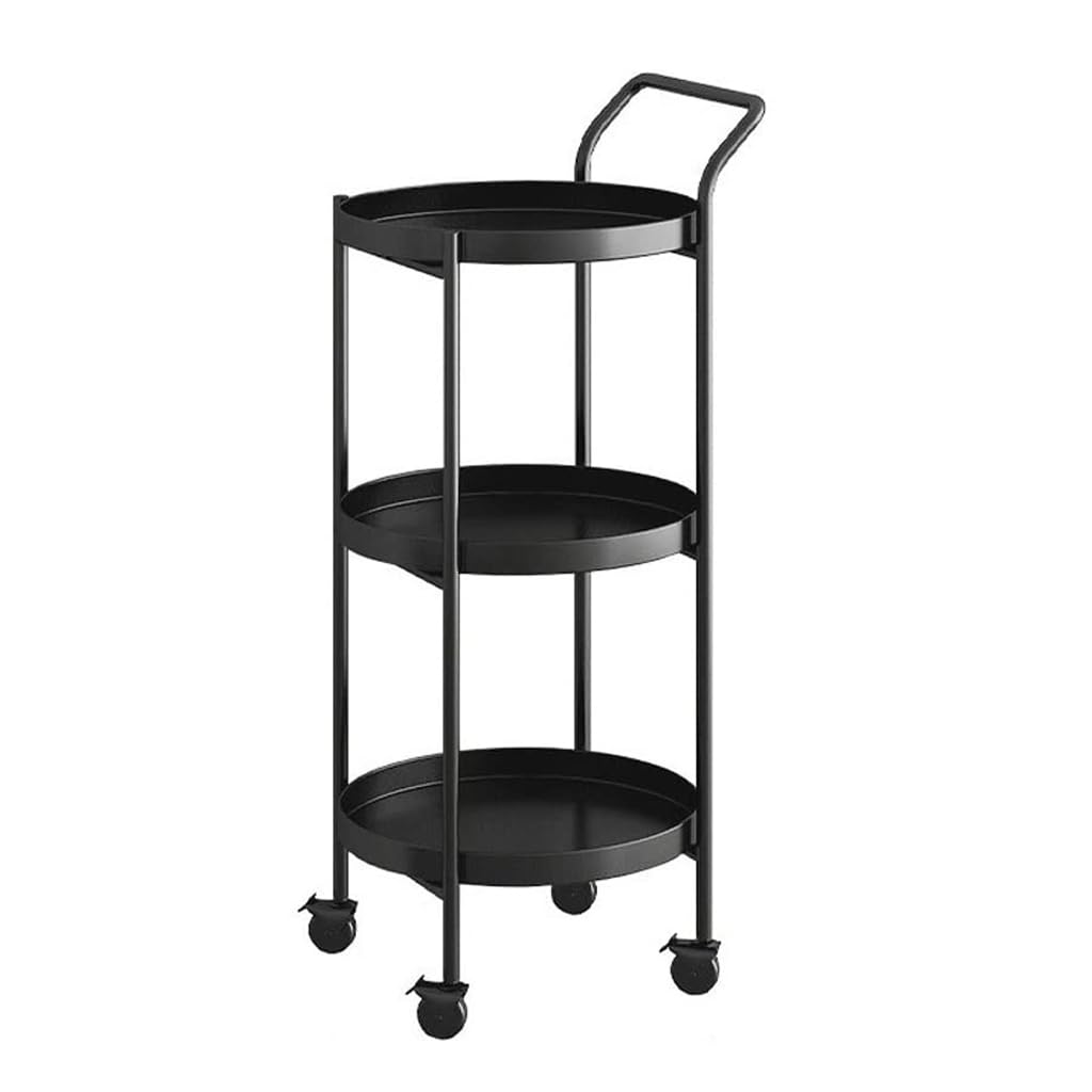 Carrito de bar de metal sofisticado: mesa de servicio compacta con ruedas de diseño