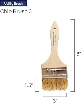 Pro Grade - Chip Paint Brushes - 12 Ea 3 Inch Chip Paint Brush Light Brown