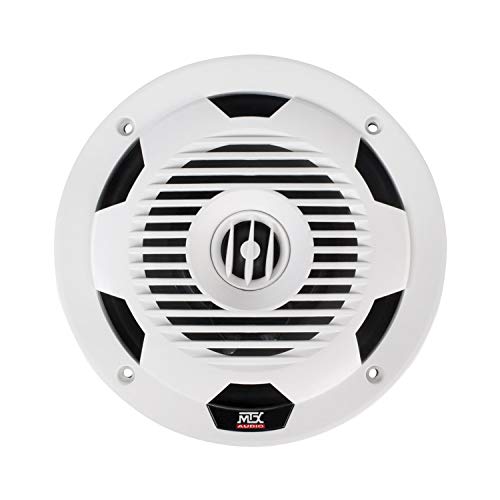Image of MTX WET77-W Wet Series 75 Watt RMS 4 Ohm Coaxial Outdoor Marine Boat ATV UTV Speaker Pair with Weather Resistant Polypropylene Cones, Silicone Insulated Tinsel Leads, and ASA Plastic Grille, White