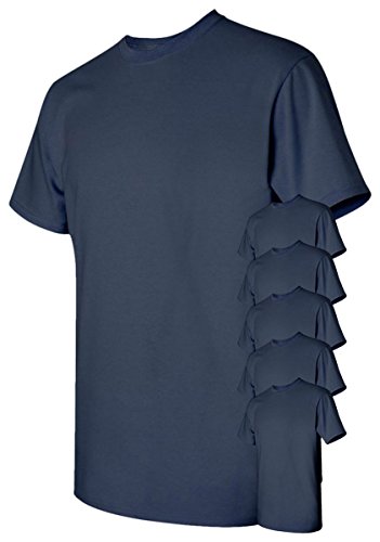 Gildan Men's Heavy Cotton T-Shirt, Navy, XL (Pack of 6)