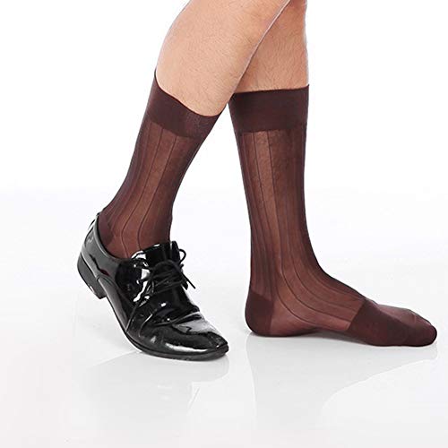 Male Dress Tube Formal Wear Sheer Suit Men Transparent Stripe Business Socks3