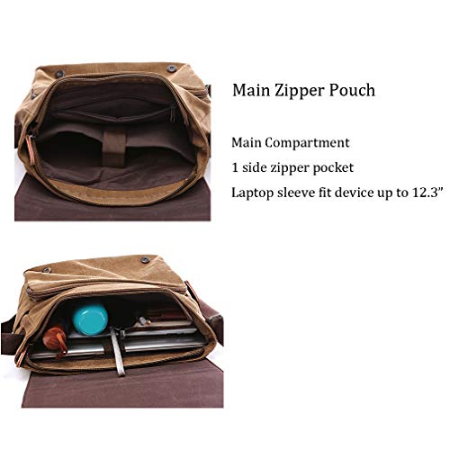 Bolso bandolera de lona para laptop 11.6-12.3 pulgadas Negro miniatura 2