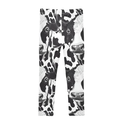 Black White Animal Cow Girls Casual Leggings for Kids Printed Long Pant Bottoms Stretch and Soft2