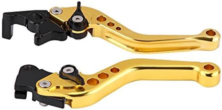 Motorcycle Clutch Lever, Motorcycle Break and Cutch Levers for Most Motorcycle Motorbike Pit Bike Moto (Gold)