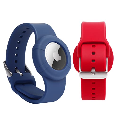 2 Pack Air-tag Wristband Compatible with Apple Air-Tag,Soft Adjustable Air-tag Bracelet