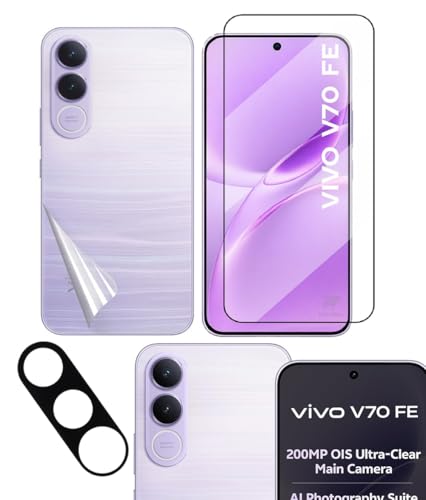 Image of FabeKee /Tempered Glass Screen Protector Compatible for | Front And Back Screen Guard With camera lens protector (VIVO V70 LITE)