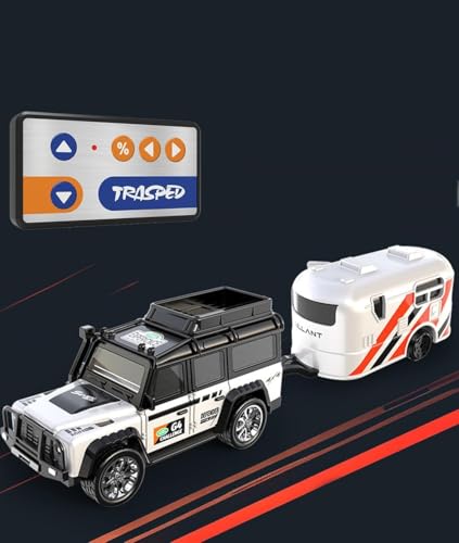 Image of Mini Alloy Off-Road RC Car for Kids 6+ 1:64 Scale Remote Control Car Toys Strip Lights, 2.4Ghz, USB Rechargeable (Jeep -White)