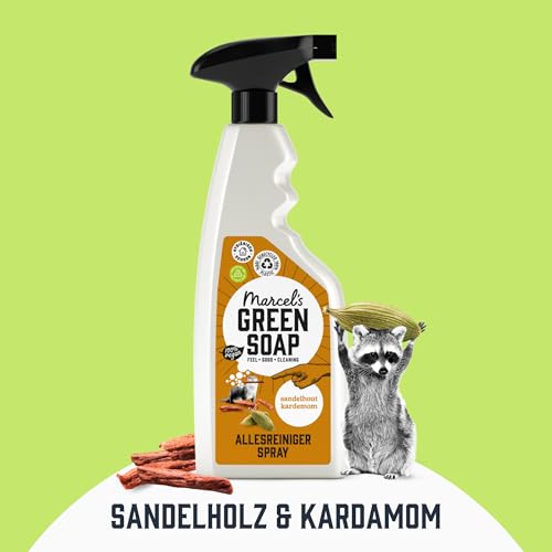 Marcel's Green Soap – Allzweckreiniger Spray Sandelholz & Kardamom – Reinigungsspray – Mikroplastikfreie Formel – Vegan – 100% recycelte Plastikflasche - Nachfüllbar – 500 ml
