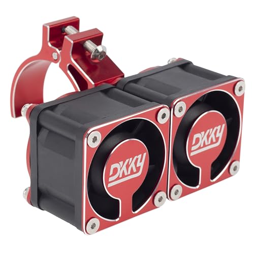 DKKY RC Motor Cooling Fan Heatsink with 42mm Mount for Arrma Axial Traxxas 1/6 1/8 1/10 RC Models with 4274 4286 Motor (Red)