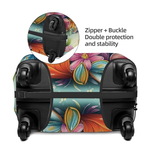 Easter Eggs Flower Stretchable Luggage Covers for Suitcase TSA Approved, Dust Proof and Scratch Resistant Travel Luggage Protector for Carry On (25-28 in)3