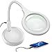 Lampe loupe rechargeable, 5X grande loupe mains libres avec lumière et support pour la lecture artisanat établi atelier loisirs