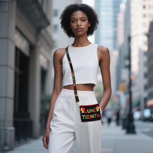 Juneteenth Purse for Women Beaded Afro Freedom Crossbody Purse Shoulder Bag Black History Month African Outfit Gift3