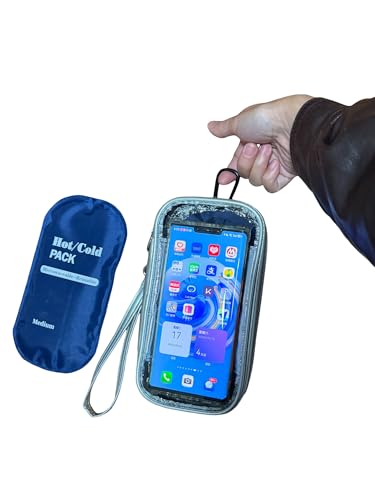 Daocaorenix Thermal Phone Pouch with Hot & Cold Ice Pack Phone Cooling Bag Prevents Overheating in the Sun and Helps Extend Battery Life (Silver TPU Window)