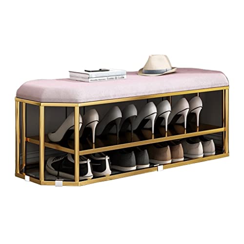 Banc à chaussures gris à double couche avec tabouret à langer confortable pour l'entrée du salon