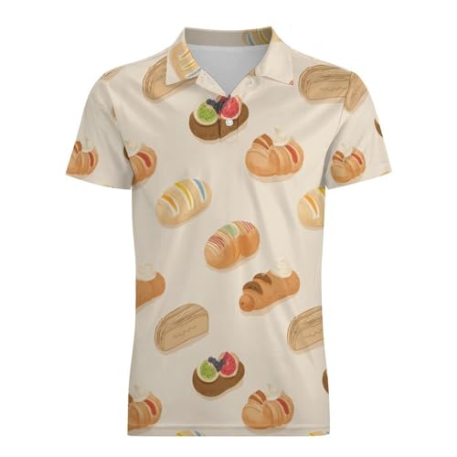 Boys' Classic Polo Shirts Short Sleeve Moisture-Wicking Golf & Tennis Shirts for Youth Teens Cute Bread4