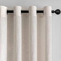 Vorhänge Gardinen Leinen mit Ösen Beige Natur-für Wohnzimmer Modern Vorhang 245 cm Gardine Schlafzimmer Vorhangschals Halbtransparent Lichtdurchlaessig Plain Natural Boho Landhaus Dekoschal 2er set(2)