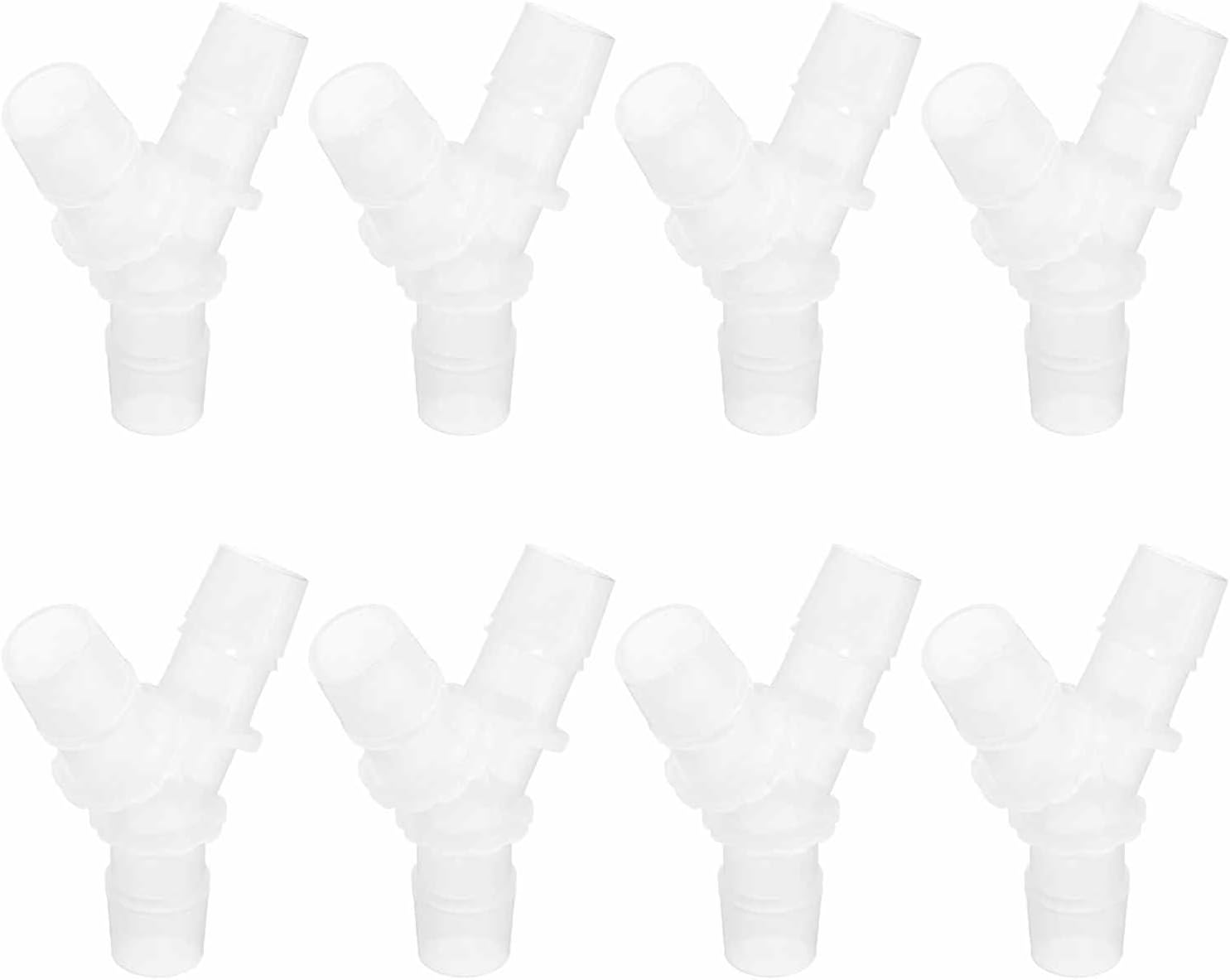 MECCANIXITY 8pcs Plastic Hose Barb Fitting, 3/4" x 3/4" Y Shape Tee Barbed Hose Pipe Fitting Splicer Mender Joint Adapter for Water Liquid Fuel Line Tube, Clear