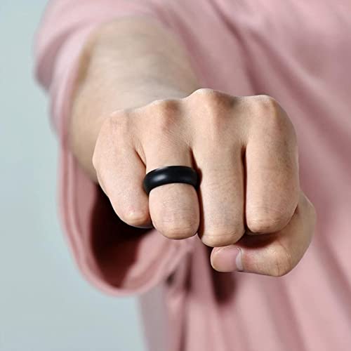 Wide Silicone Ring Sport Couple Wedding Comfortable Ring Fashion Jewelery Party Gifts Accessories - Black Stylish4