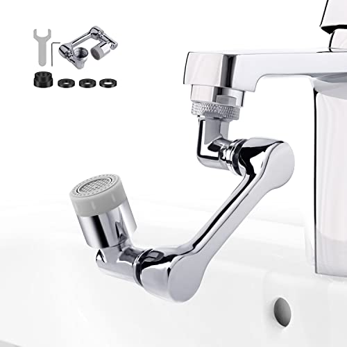 Aérateur de robinet de cuisine avec tête de pulvérisation pivotante à 1080°, aérateur de robinet à 2 débits, 20 mm, 22 mm, 24 mm, économie d'eau, anti-éclaboussures, fixation avec buse Cover