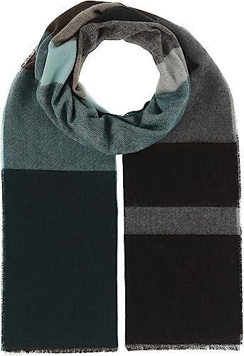 FRAAS Cashmink Schal 34 x 180 cm - Weicher als Kaschmir - Made in Germany - Stola gestreift für Herren - Sustanability Edition Schwarz